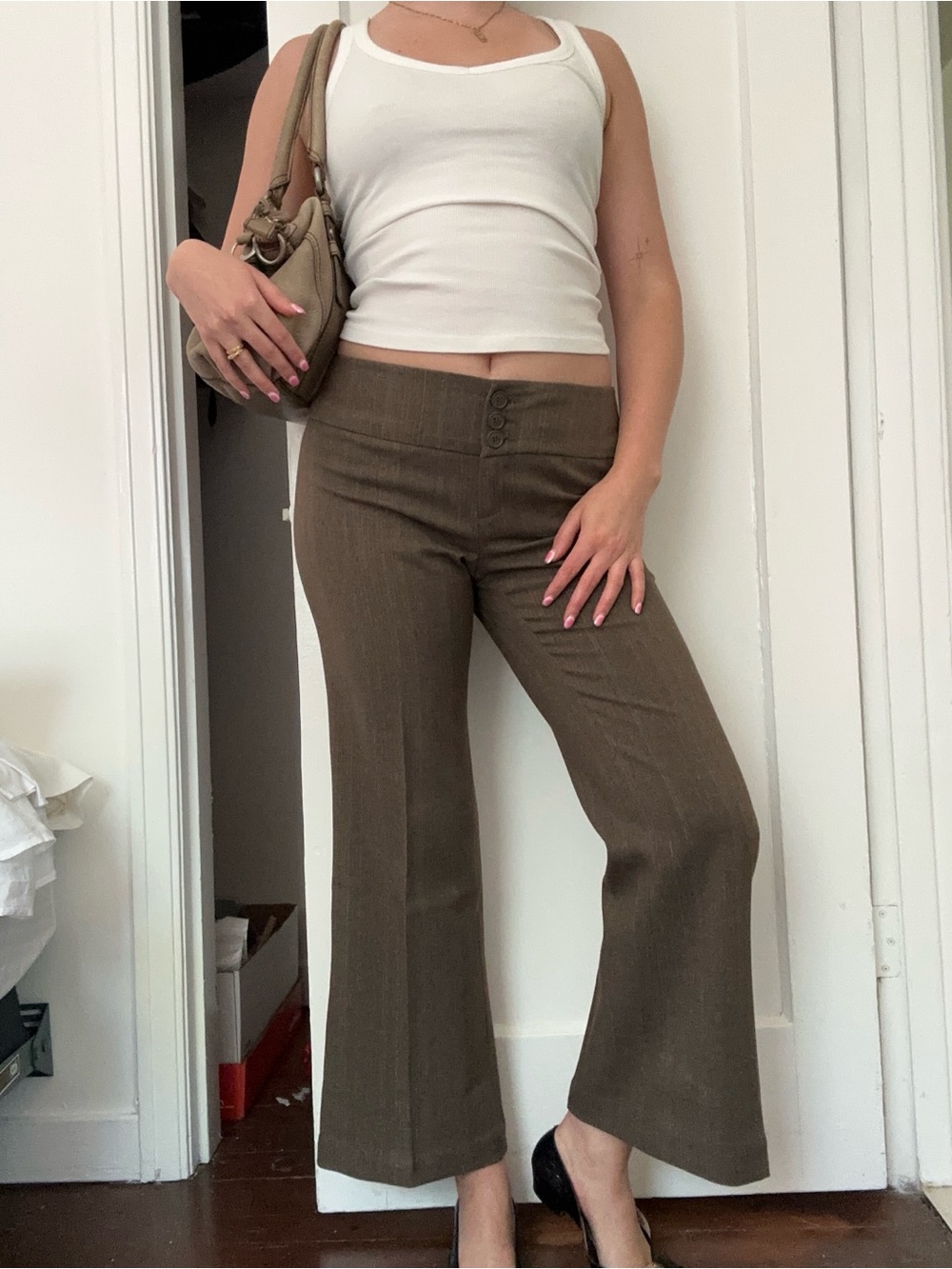 Y2K Dynamite Brown Boot-Cut Flare Pants